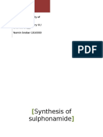 Synthesis of Sulphonamide: American University of Madaba Medicinal Chemistry III / Chemotherapy Yasmin Snobar 1310333