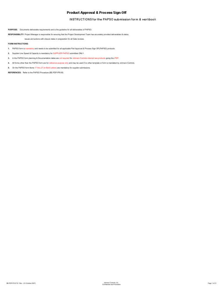 PAPSO Form Submission Guidelines | PDF | Production And Manufacturing ...