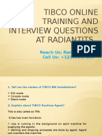 Tibco Online Training and Interview Questions at Radiantits: Call Us: +12105037100