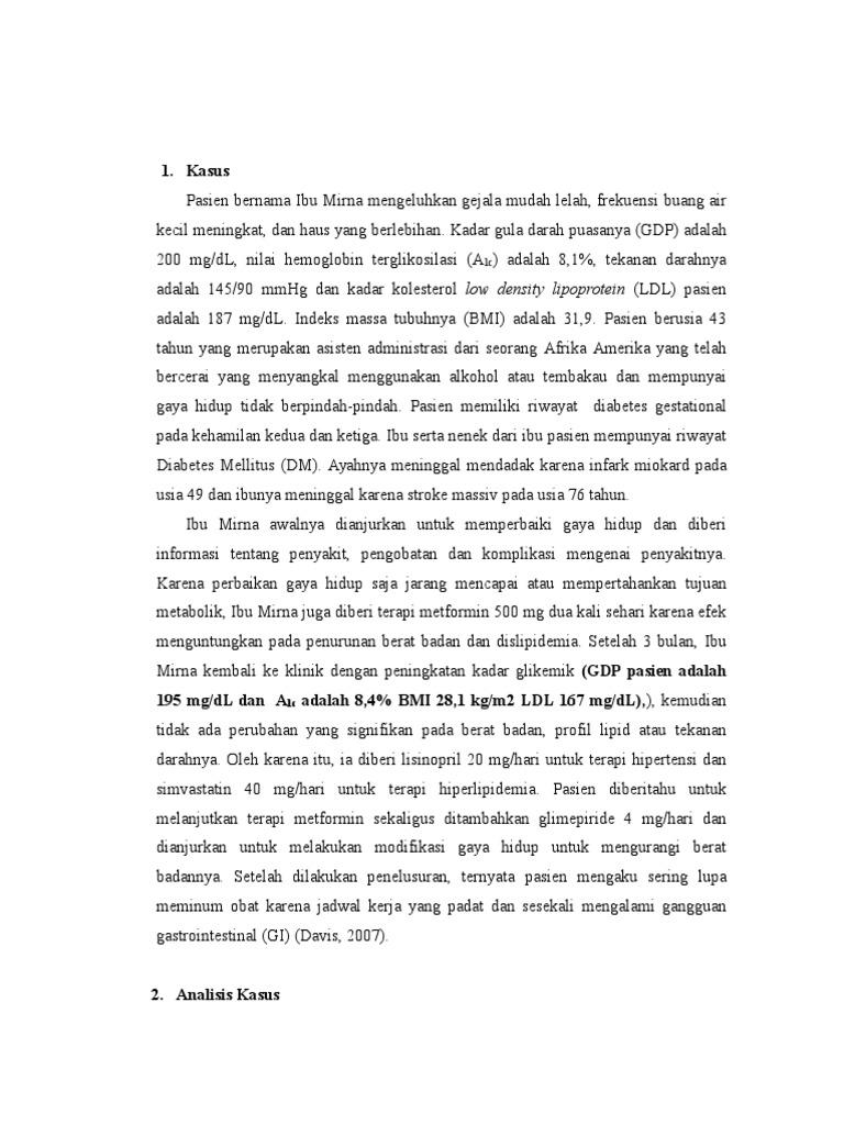 contoh kasus diabetes melitus