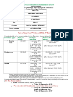 Student Accomodation Agreement for 2016 2017