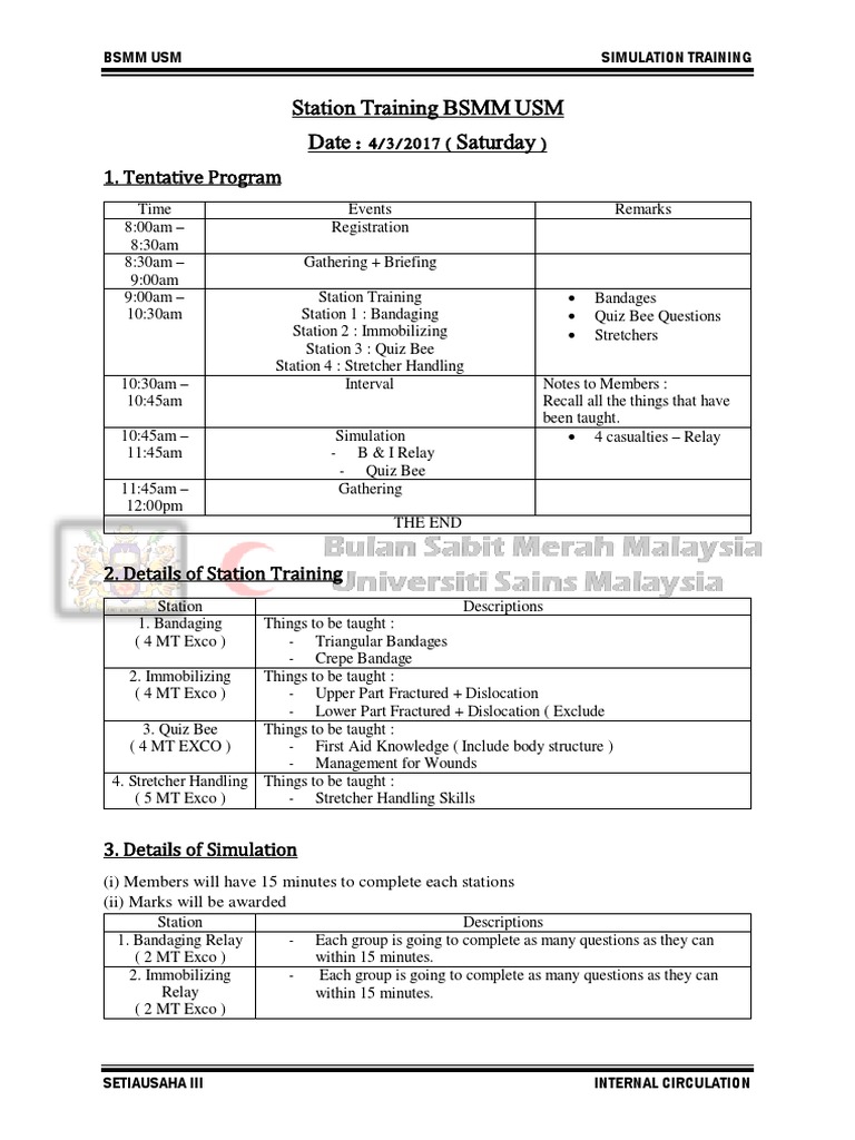First Aid Simulation Training Event | PDF | Wellness | Medical