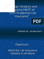 Strategic Analysis and Analyzing SWOT of "ICICI Prudential Life Insurance"