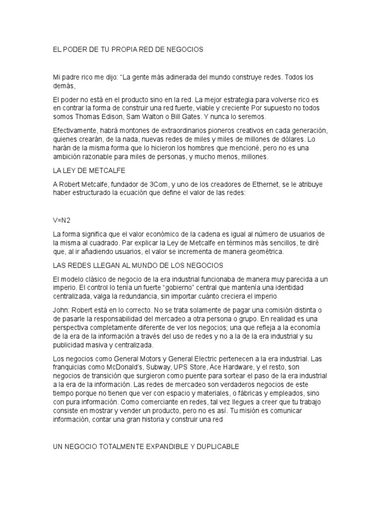 El Poder de las Redes en Negocios | PDF | John F. Kennedy | Liderazgo