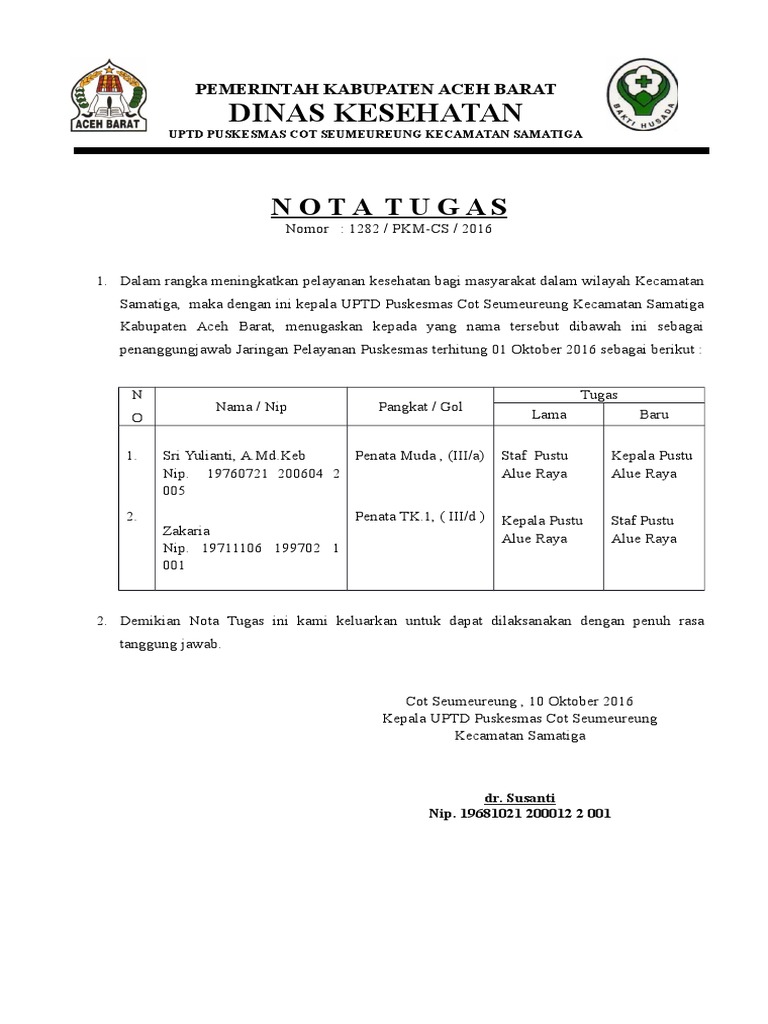 Nota Tugas | PDF