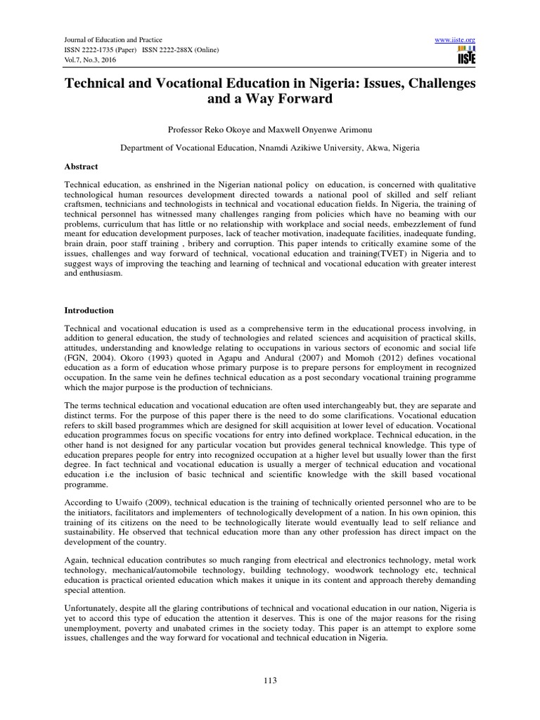 Jurnal Technical And Vocational Education Vocational - 