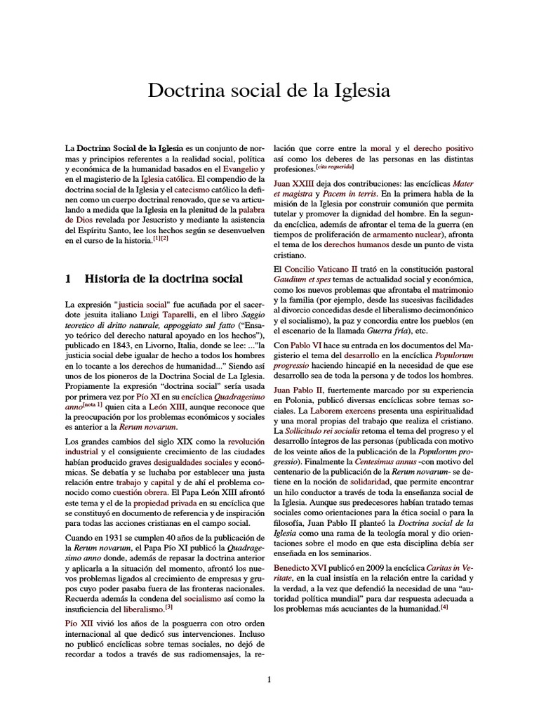 Doctrina Social de La Iglesia | PDF | Doctrina social católica ...