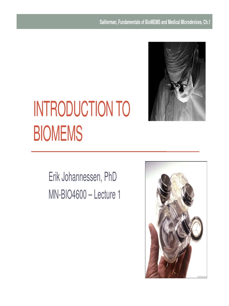 01 BIO4600 BioMEMS Introduction | PDF | Microelectromechanical Systems ...