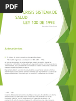 Crisis Sistema de Salud Ley 100 de 1993