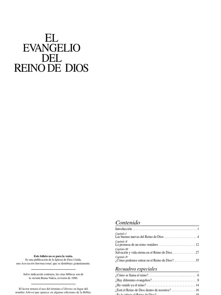 Evangelio del Reino de Dios | PDF | Evangelios | Jesús