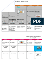 Testing Calendar March April 2017