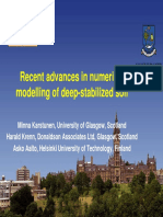 Recent Advances in Numerical Modeling of Deep Stabilized Soil