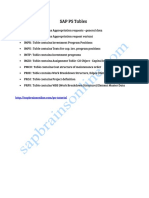 SAP PS Tables List PDF