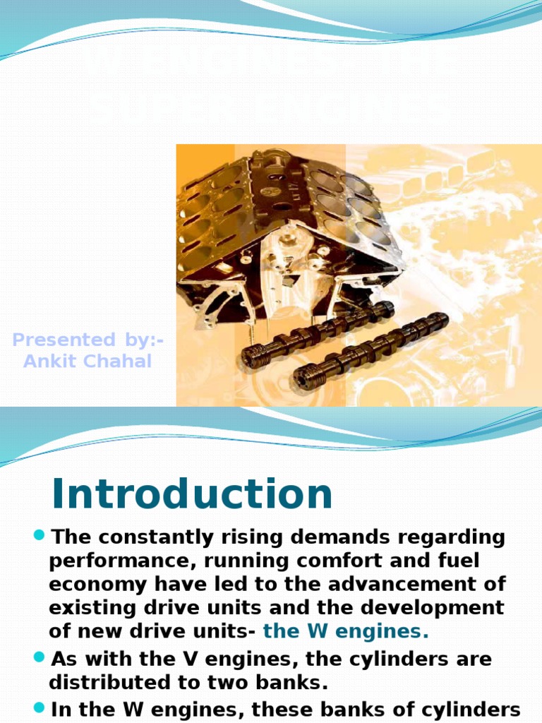 PPT For Seminar On W Engine | PDF | Internal Combustion Engine ...