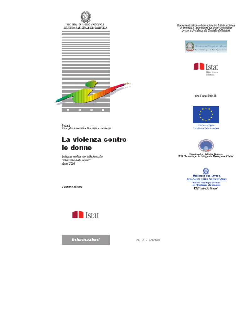 Statistica violenza contro donne Istat 2006 Italia