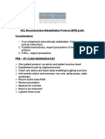 ACL Reconstruction BTB Rehabilitation Protocol 2009