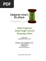 Final Business Plan Designer Maes Boutique Expense Sewing