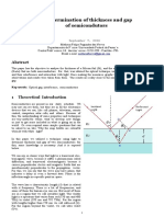 Optical Determination of Thickness and Gap of Semicondutors: September 7, 2016