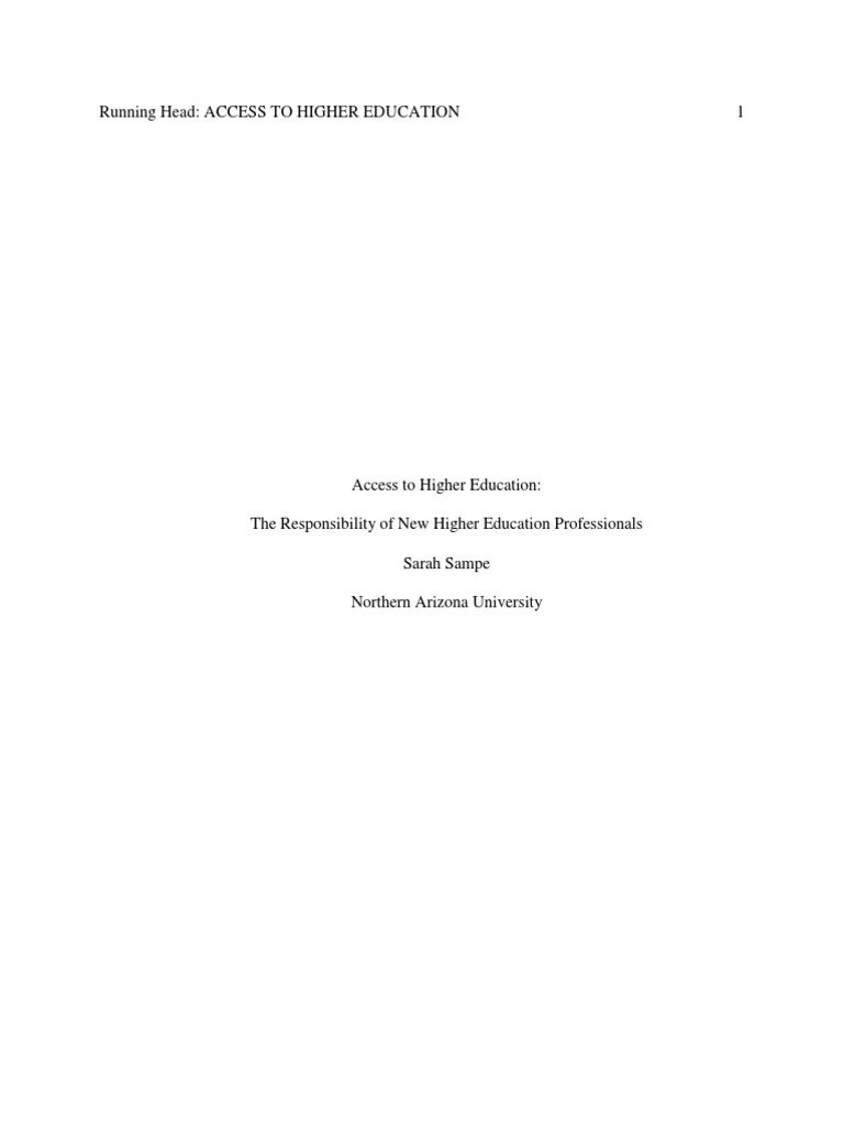 Enhancing Access to Higher Education | PDF | Higher Education In The ...