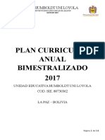 Plan Curricular Anual Bimestralizado (Primaria) 2017 Tercero