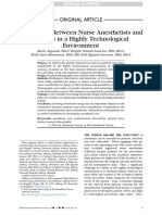 Interaction Between Nurse Anesthetists and Patients in A Highly Technological Environment