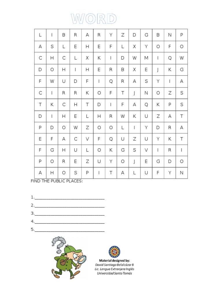 Public Places Word Search Game | PDF | Finance & Money Management ...