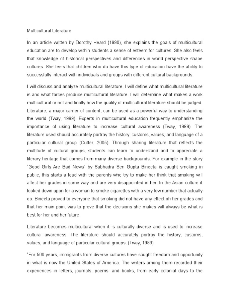 Multicultural Literature Pdf Multiculturalism Expert