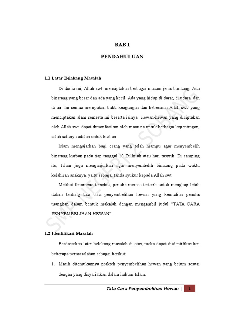 Makalah Tata Cara Penyembelihan Hewan