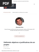 Gerente de Projeto - Definindo Objetivos e Justificativas de Um Projeto