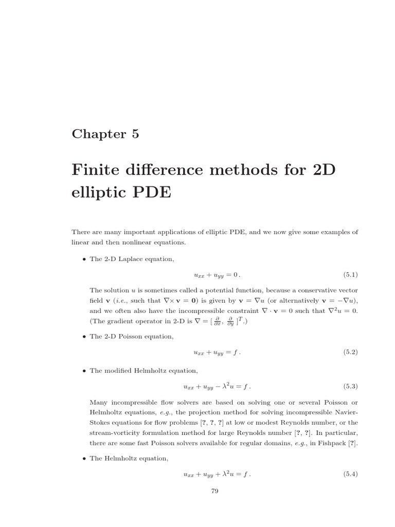 Finite Difference Methods For 2D Elliptic PDE: - The 2-D Laplace ...