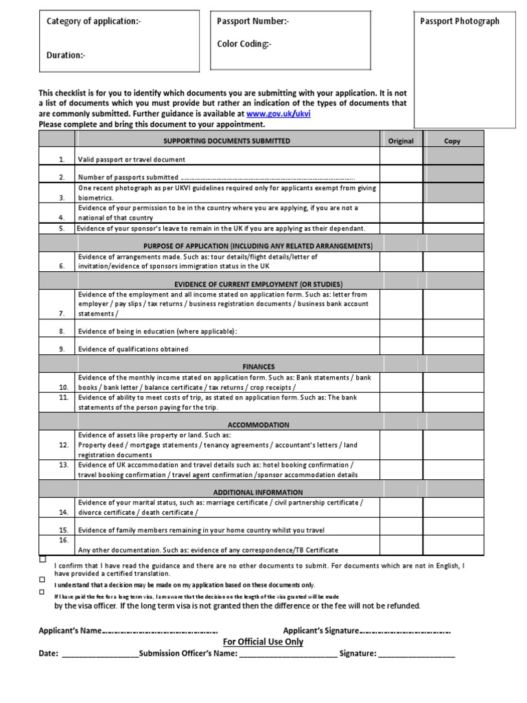Document Checklist PDF | PDF | Passport | Government