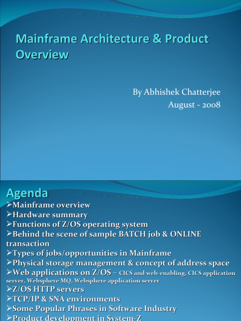Mainframe Architecture Product Overview 1218153498319609 9 | PDF