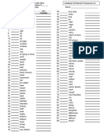 Movers Vocabulary Worksheet PDF