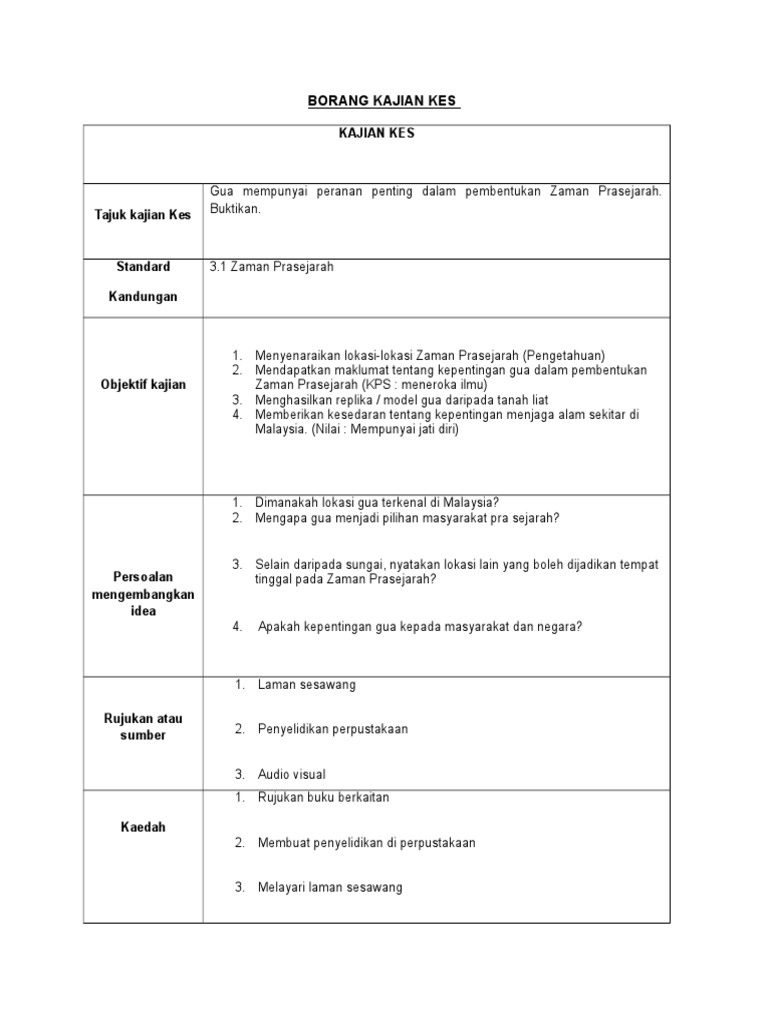 Kajian Kes Prasejarah 2