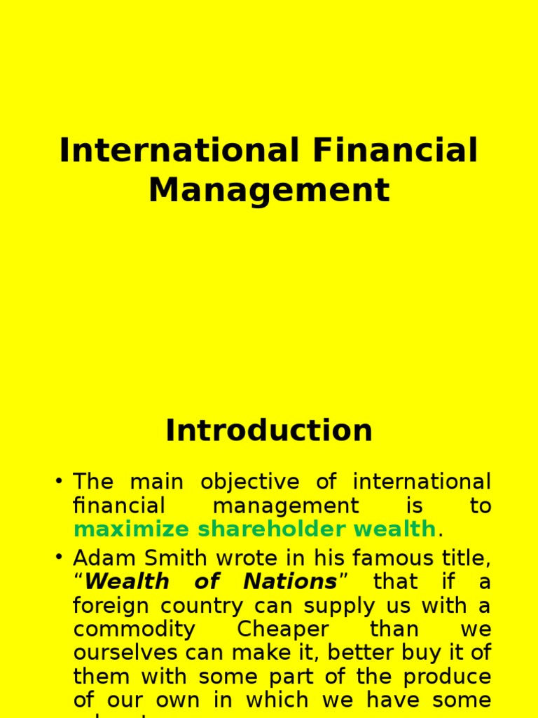 2855-01-Introduction To International Finance-Ch 01 If | PDF ...