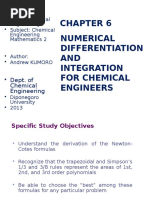 WEEK 6 Numerical Differentiation and Integration For Chem Eng