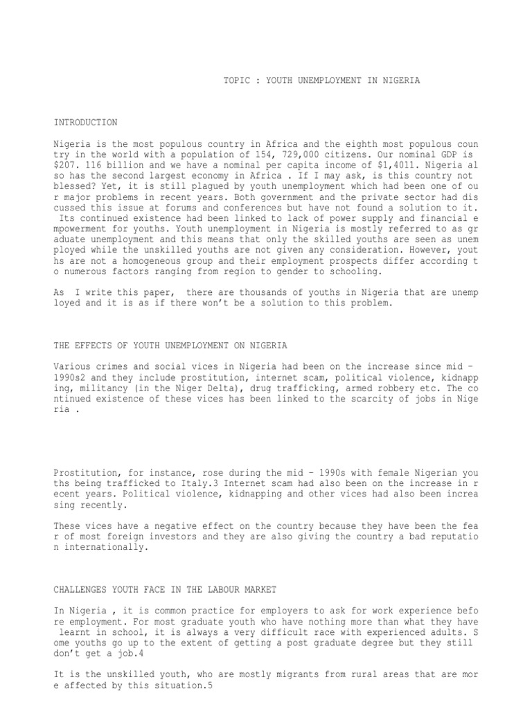 Write an expository essay on unemployment picture