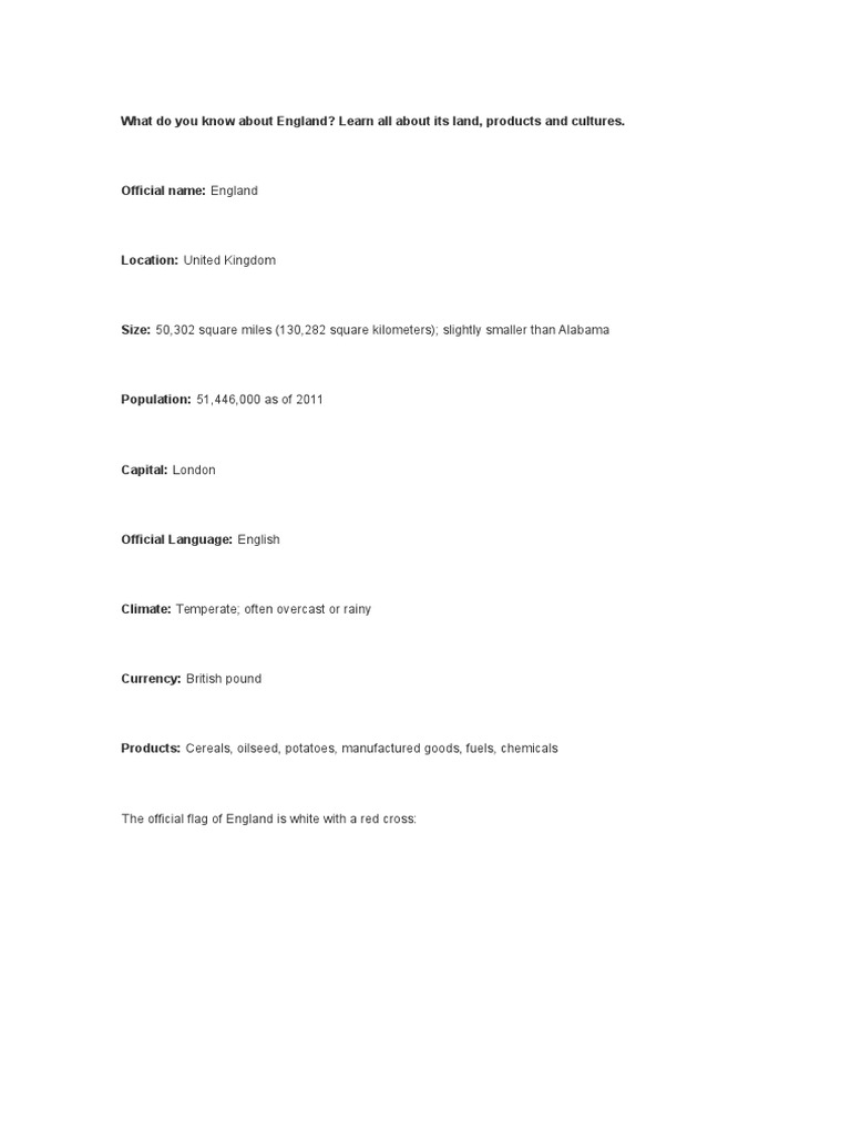 DO YOU KNOW ENGLAND intelligence overview