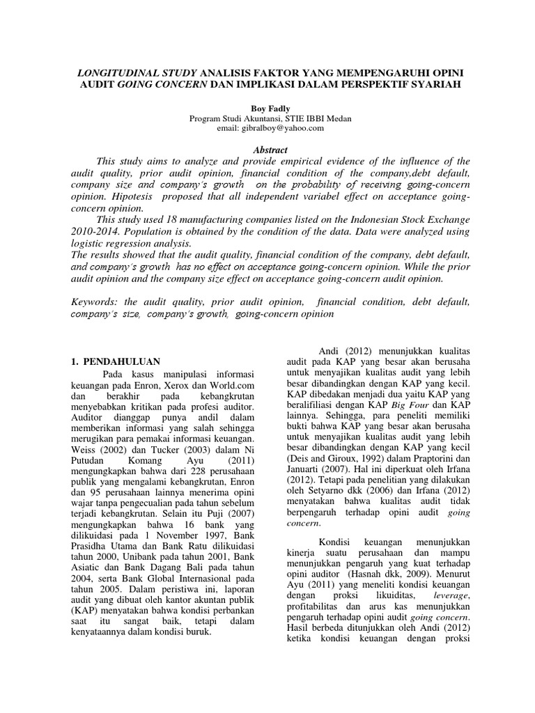 Opini Audit Going Concern Pdf
