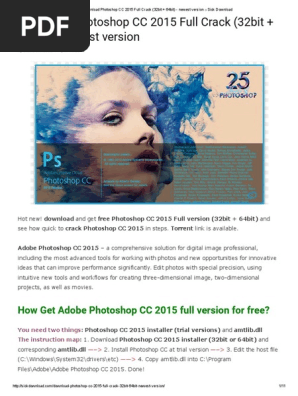 Photoshop CC 2015 Full Crack (32bit + 64bit) - Newest Version Sick.