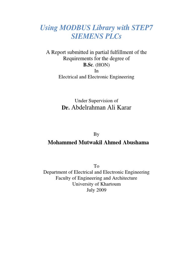 Using MODBUS with Siemens PLCs | PDF | Programmable Logic Controller ...