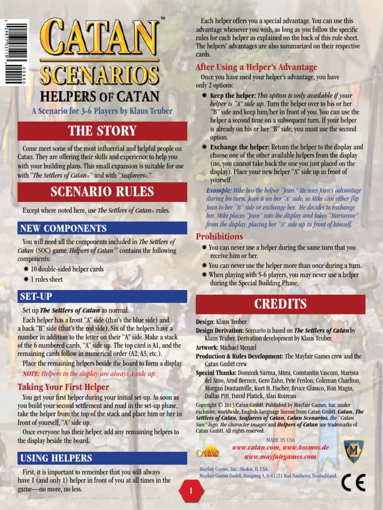 Helpers of Catan Rules 130802s PDF Gaming Tabletop Games