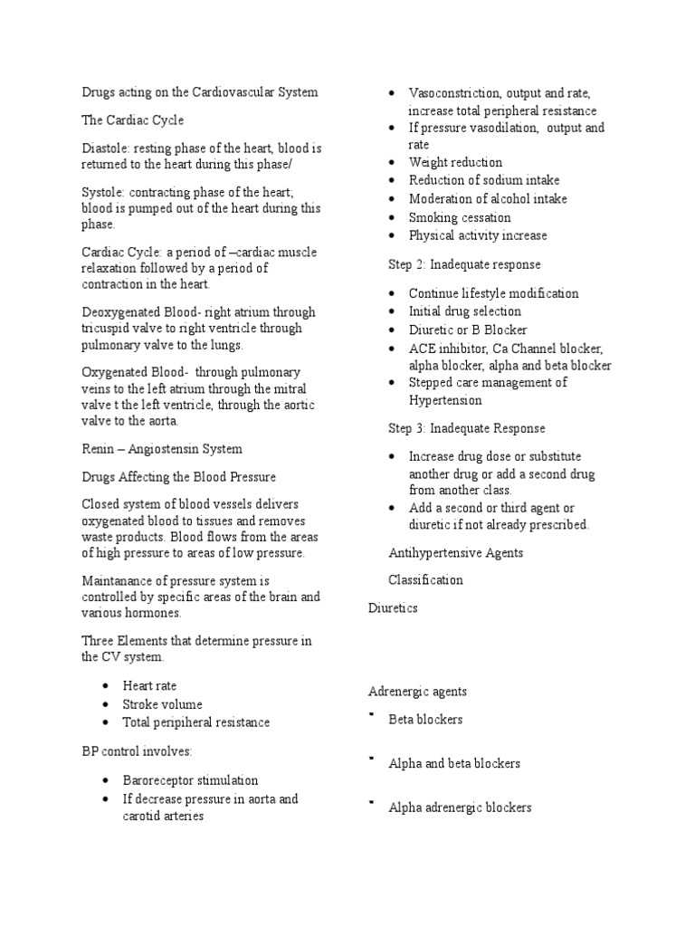 Overview of Cardiovascular Drugs | PDF | Heart Valve | Heart