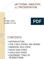 Transactional Analysis: A Small Presentation: BY Punyak Satish Sy-BBA 157145