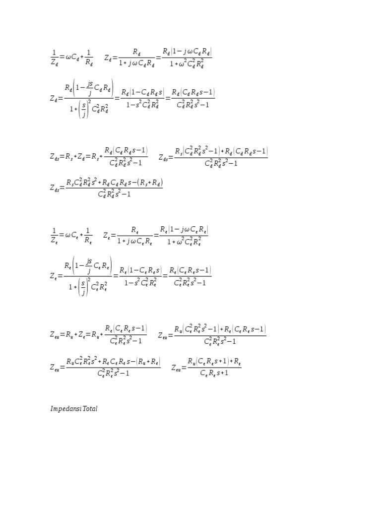 Electrical Impedance Calculations | PDF