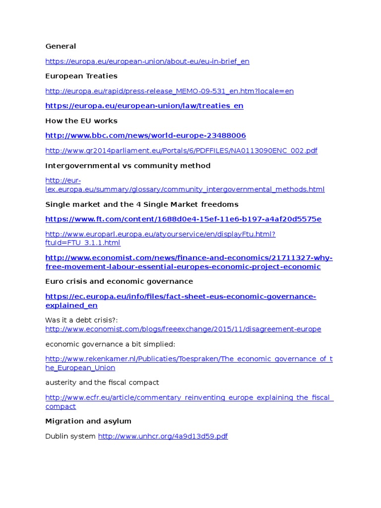 Overview of EU Structure and Policies | PDF | International Political ...