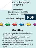 Introducing As Presenter of Seminar