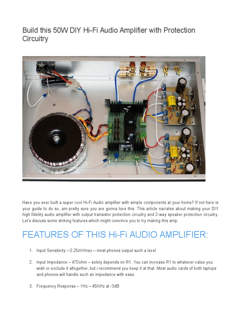 50W DIY Hi-Fi Audio Amplifier Guide | PDF | Amplifier | Operational ...
