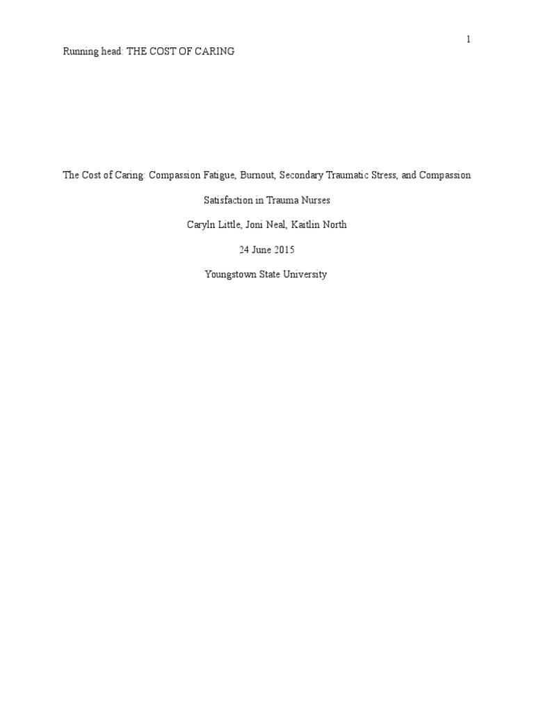 Compassion Fatigue in Trauma Nurses | PDF | Psychological Trauma | Nursing