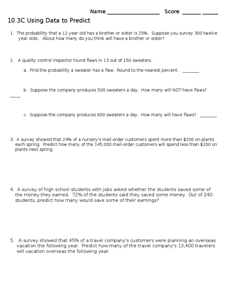 10 2c Using Data To Predict | PDF